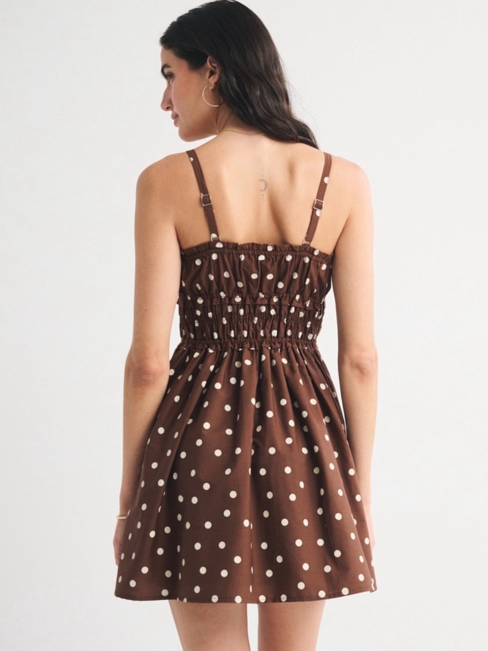Abercrombie & Fitch Brown Polka Dot Mini Dress - Picture 2 of 5